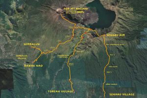 rinjani trek adventure map